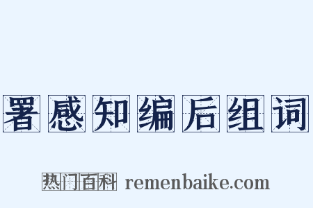 署感知编后组词是什么意思的图片